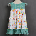 Rainbow cotton knit fabric baby girl dresses